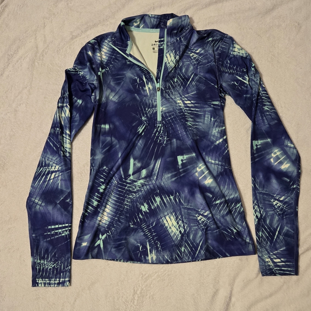Nike Pro Blue and Green Dri-FIT Top